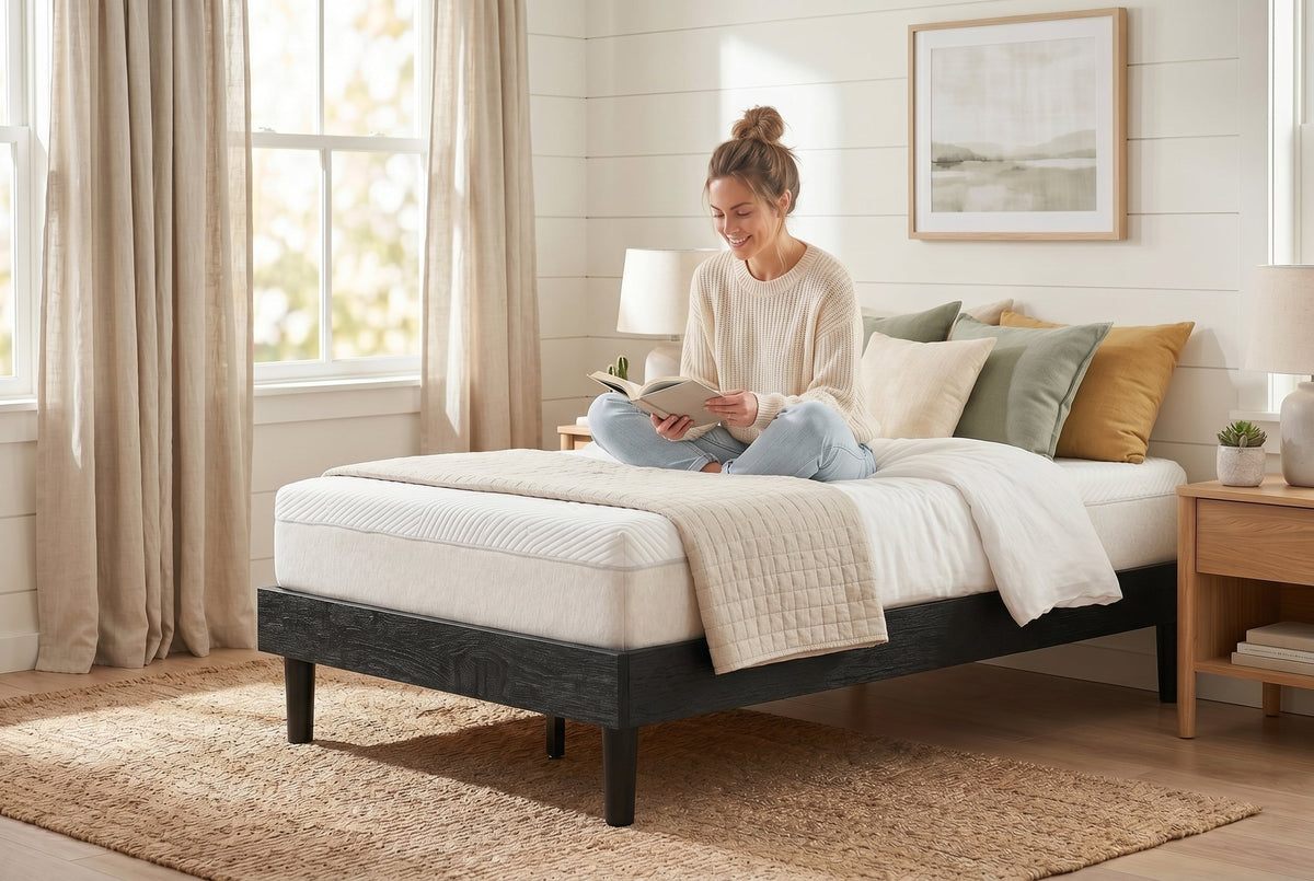Twin Low-Profile Platform Bed Frame, Black – view 3