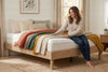 King Low-Profile Platform Bed Frame, Natural Oak-Look – view 4