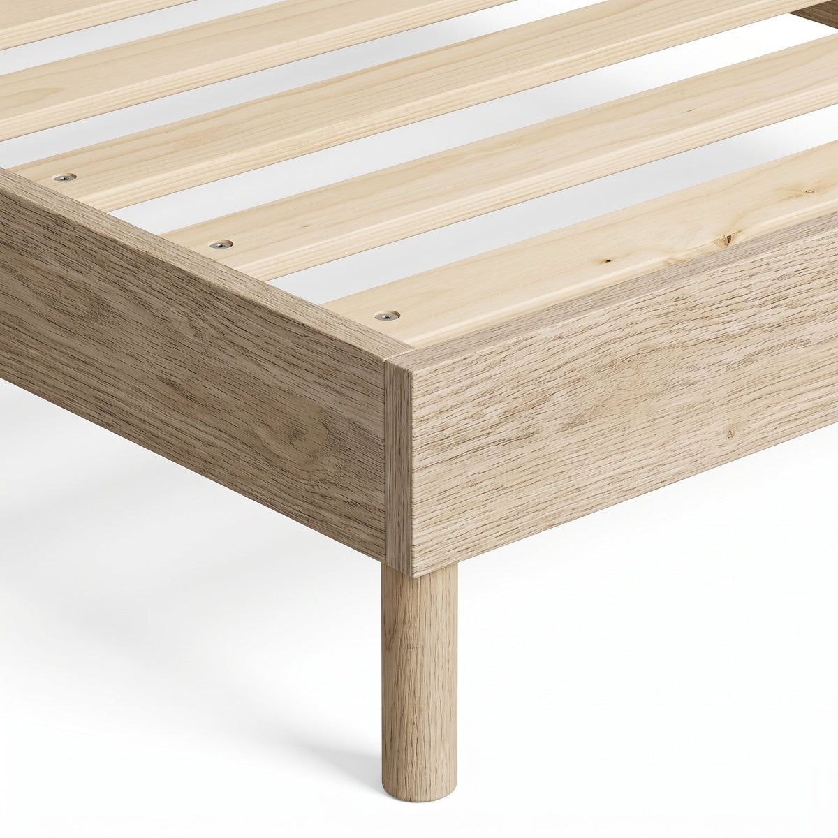 King Low-Profile Platform Bed Frame, Natural Oak-Look – view 7