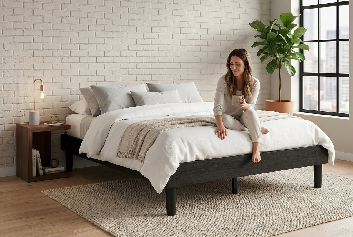 King Low-Profile Platform Bed Frame, Black – view 4