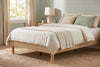 Double Low-Profile Platform Bed Frame, Natural Oak-Look