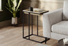 C-Shaped Slide-Under End Table with Sunken Tray Top, Black Metal Frame – view 6