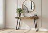 47-Inch Console Table, Reclaimed-Wood-Look Finish, Black Metal Base – view 2