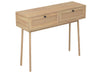 Mid-Century Style Console Table with 2 Rattan-Front Drawers, Natural Wood-Look Finish – view 2