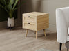 2-Drawer Nightstand with Cane-Look Fronts, Natural Wood-Look Finish – view 2
