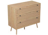 3-Drawer Dresser with Cane-Look Fronts, Natural Wood-Look Finish