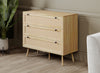 3-Drawer Dresser with Cane-Look Fronts, Natural Wood-Look Finish – view 2