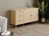 Sideboard Buffet with 2 Doors and 3 Drawers, Cane-Look Fronts, Wood-Look Finish – view 3