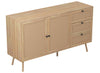 Sideboard Buffet with 2 Doors and 3 Drawers, Cane-Look Fronts, Wood-Look Finish