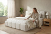 Off-White Boucle Upholstered King Bed Frame – view 4