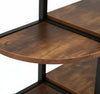 Home Bar Cabinet with Wine Rack and Stemware Rails, Reclaimed-Wood-Look Finish – view 5