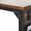 Set of 2 C-Shaped End Tables with Built-In Outlets and USB Ports, Reclaimed-Wood-Look Finish – view 5