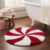 Shaped Non-Slip Christmas Bath Mat, 18 x 24 in, Peppermint Swirl or Red Bow Gift – view 2
