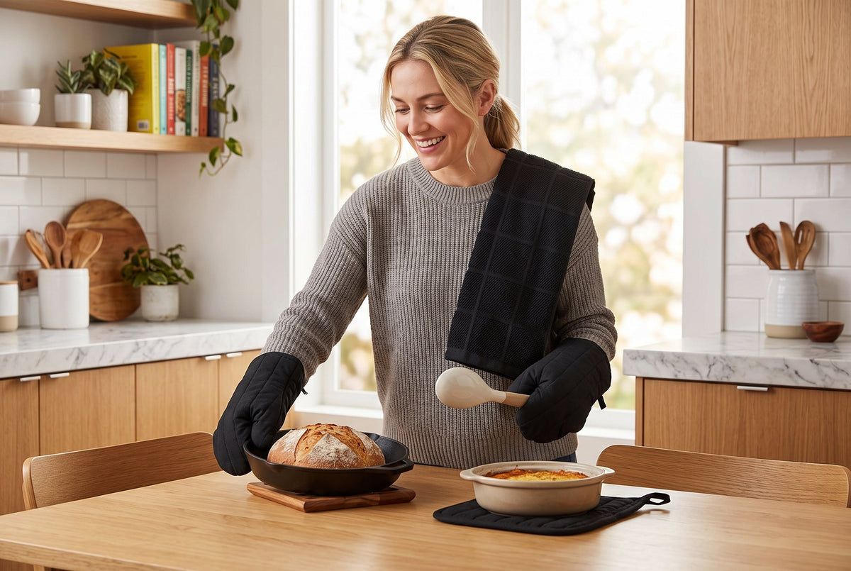 4-Piece Cotton Kitchen Set with Oven Mitts, Pot Holder and Kitchen Towel – view 2