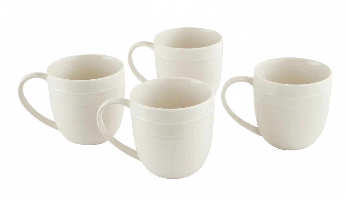 White Embossed Round Rim Bone China Dinnerware Set, 32-Piece – view 4