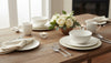 White Embossed Round Rim Bone China Dinnerware Set, 32-Piece – view 5