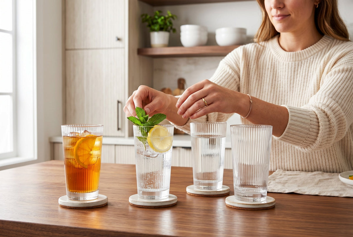 Ribbed Highball Glasses, 11.8 oz, Set of 4 – view 4