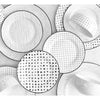 Black and White Patterned Porcelain 12-Piece Dinnerware Set with Black Flatware – view 12