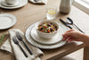 Black and White Patterned Porcelain 12-Piece Dinnerware Set with Black Flatware – view 11