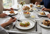 Black and White Patterned Porcelain 12-Piece Dinnerware Set with Black Flatware