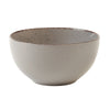 Gray Speckled Stoneware 16-Piece Dinnerware Set with Brown Rim and Silver Flatware – view 7