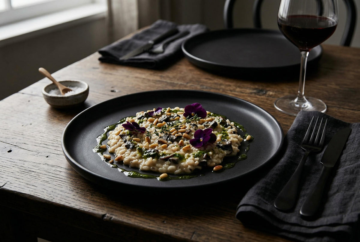 Matte Black Stoneware Dinner Plates, Set of 4, 10.4 in | Lisbon – view 3
