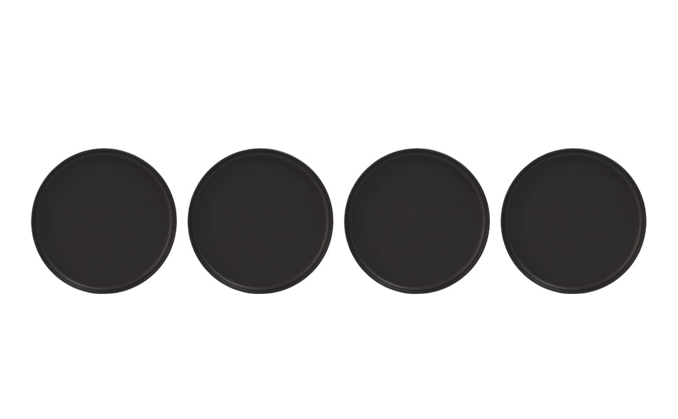 Matte Black Stoneware Dinner Plates, Set of 4, 10.4 in | Lisbon – view 7