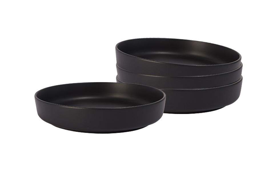 Matte Black Stoneware Pasta Bowls, Set of 4, 8.7 in | Lisbon – view 5