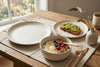 Bone Fluted Embossed Stoneware 12-Piece Dinnerware Set