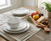 White Porcelain 12-Piece Dinnerware Set with Platinum Rim