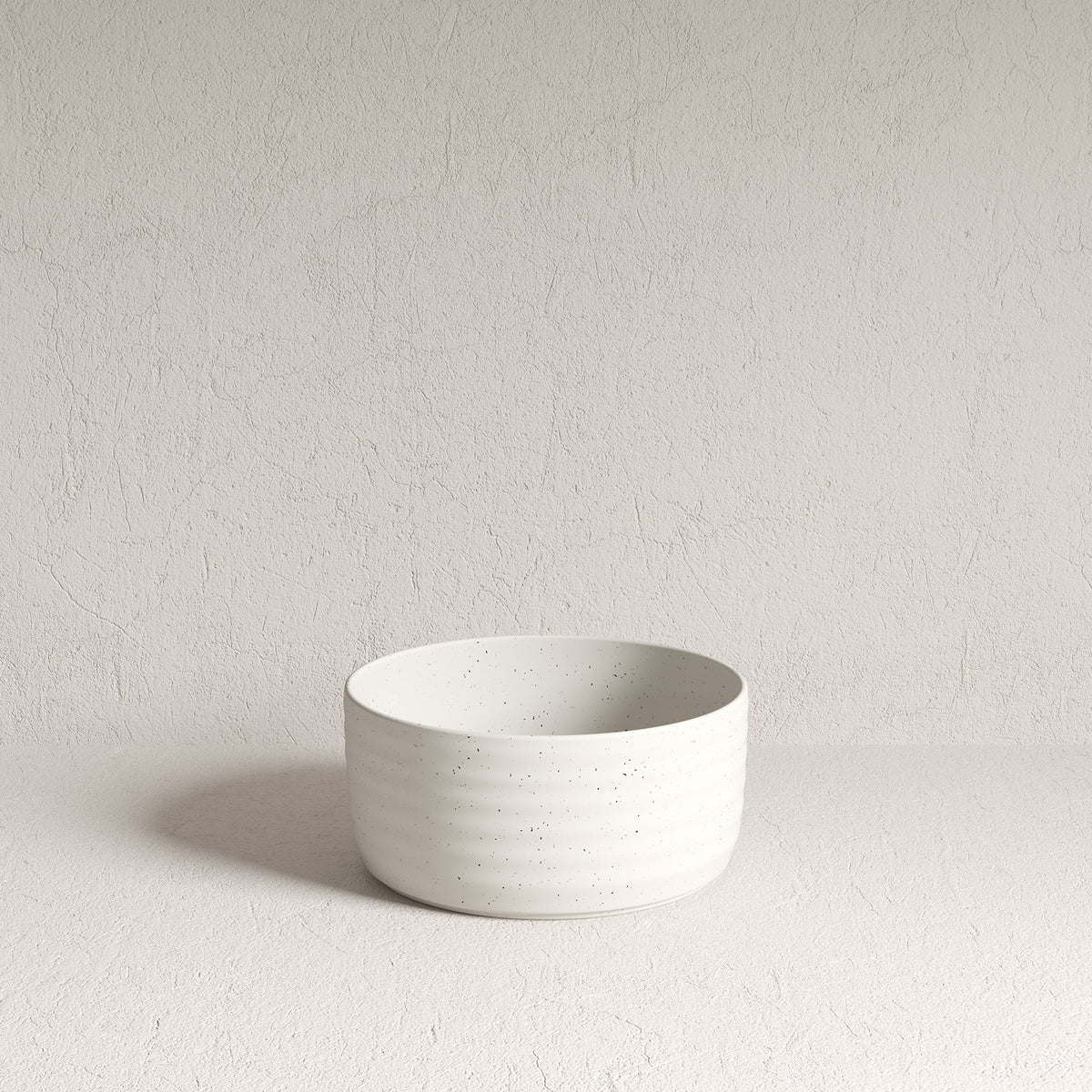 Speckled Off-White Ribbed Stoneware 12-Piece Dinnerware Set – view 5