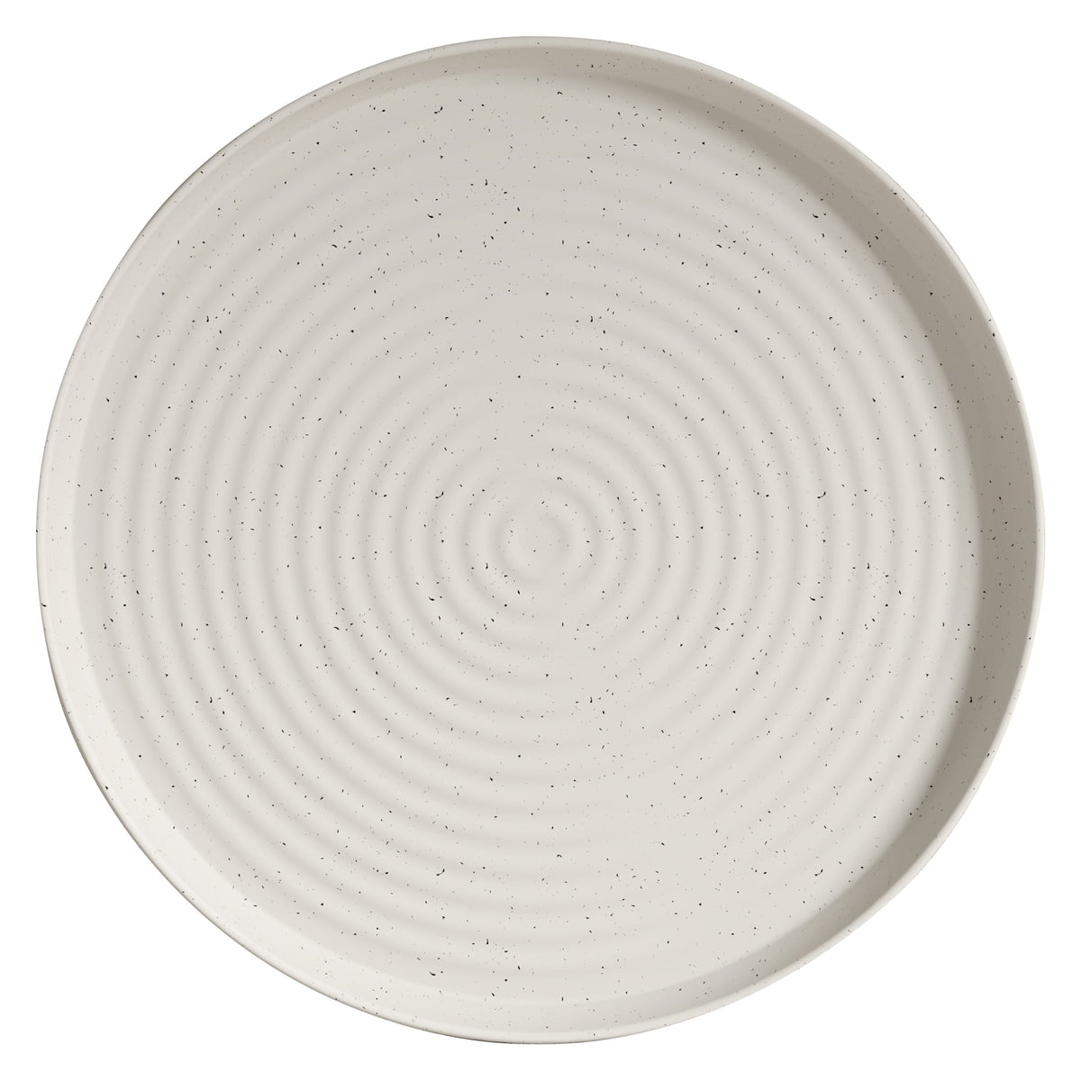 Speckled Off-White Ribbed Stoneware 12-Piece Dinnerware Set – view 7