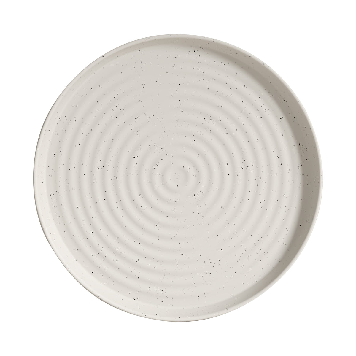 Speckled Off-White Ribbed Stoneware 12-Piece Dinnerware Set – view 9