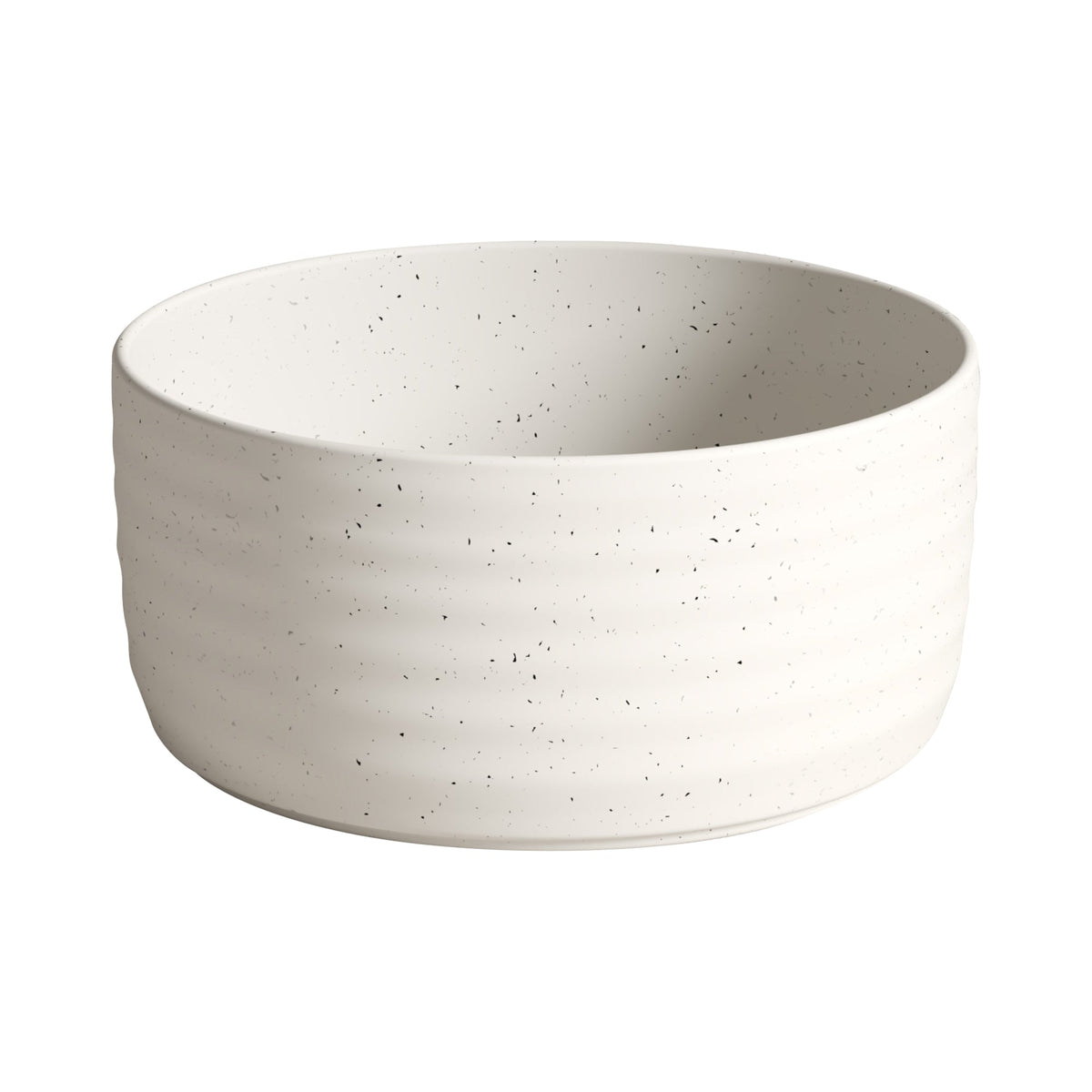 Speckled Off-White Ribbed Stoneware 12-Piece Dinnerware Set – view 10