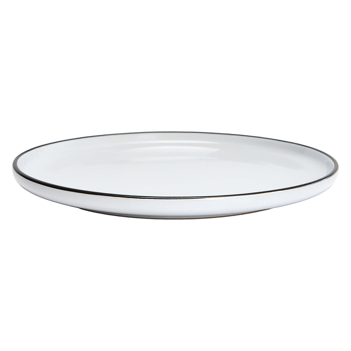 White with Black Rim Stoneware Dinner Plates, Set of 4, 10.4 in | Bistro – view 3