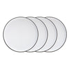 White with Black Rim Stoneware Dinner Plates, Set of 4, 10.4 in | Bistro – view 5