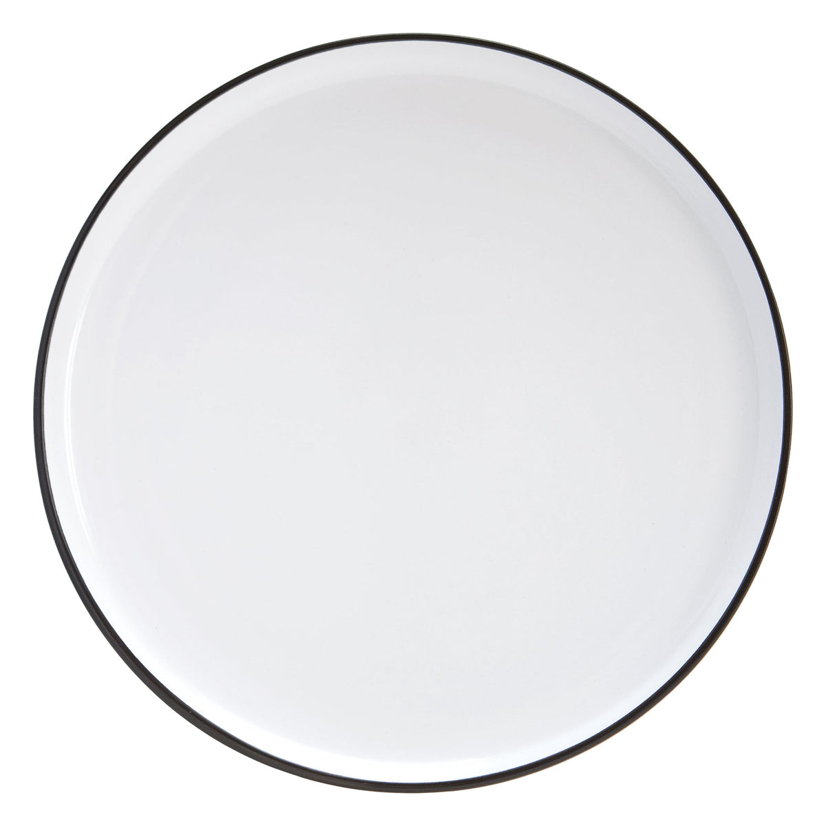 White with Black Rim Stoneware Dinner Plates, Set of 4, 10.4 in | Bistro – view 6