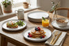 White with Black Rim Stoneware Dinner Plates, Set of 4, 10.4 in | Bistro