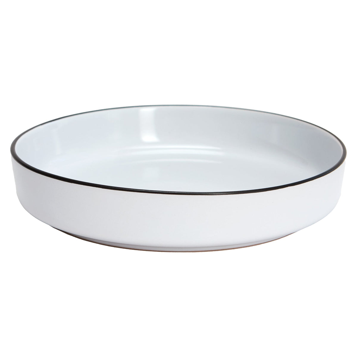 White with Black Rim Stoneware Pasta Bowls, Set of 4, 7.9 in | Bistro – view 6