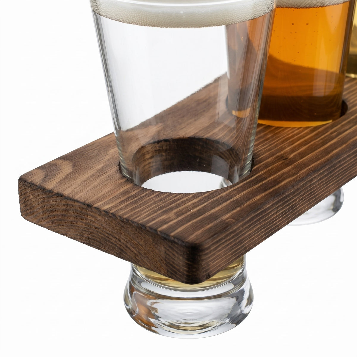 Beer Tasting Flight Set with Acacia Wood Board and 4 Glasses, 5.4 oz – view 9