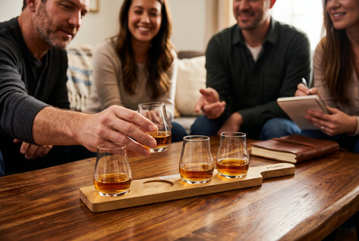 Beer Tasting Flight Set with Acacia Wood Board and 4 Glasses, 4.2 oz – view 3