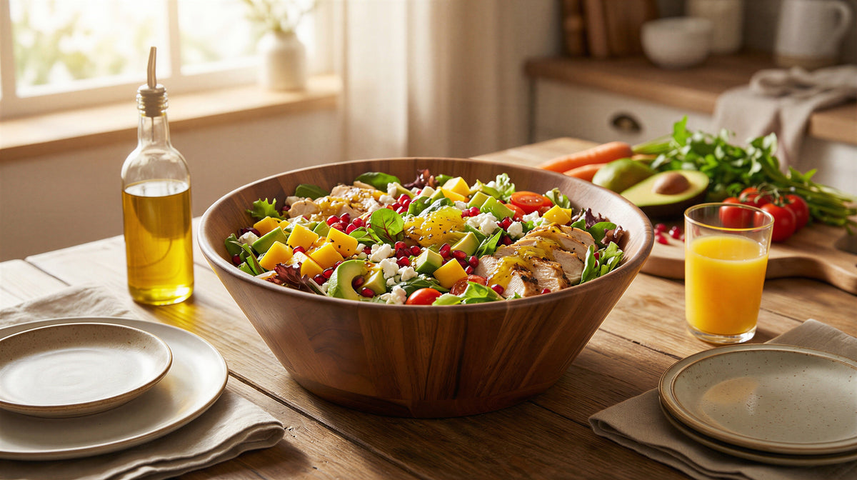 Acacia Wood Salad and Serving Bowl, 11 in Wide x 4.3 in High – view 3