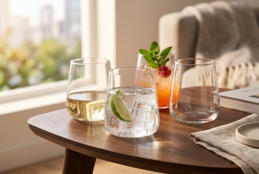 Stemless Wine Glasses, 14.9 oz, Set of 4 – Borosilicate – lifestyle