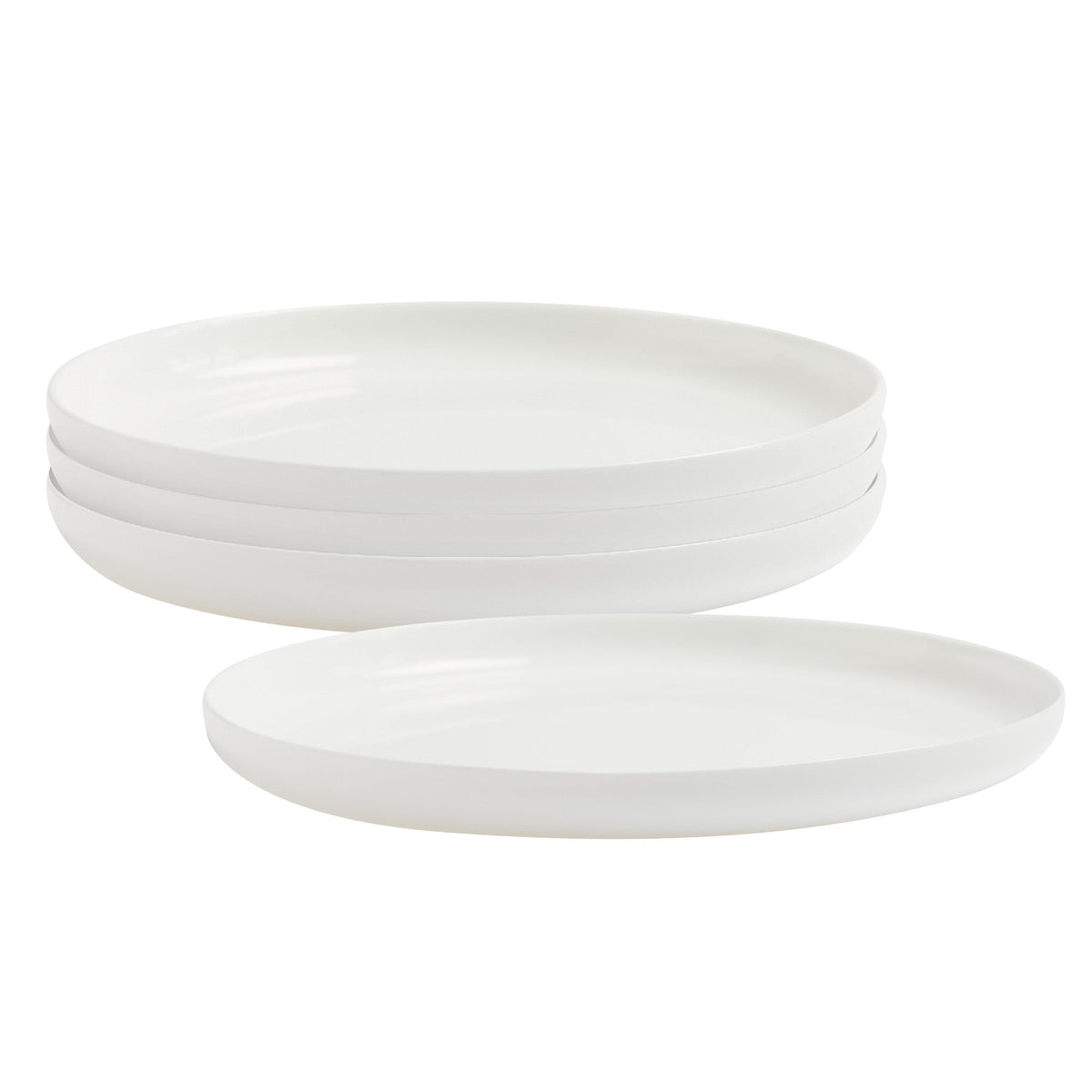 White Opal Glass Dinner Plates, Set of 4, 10.7 in | Oslo