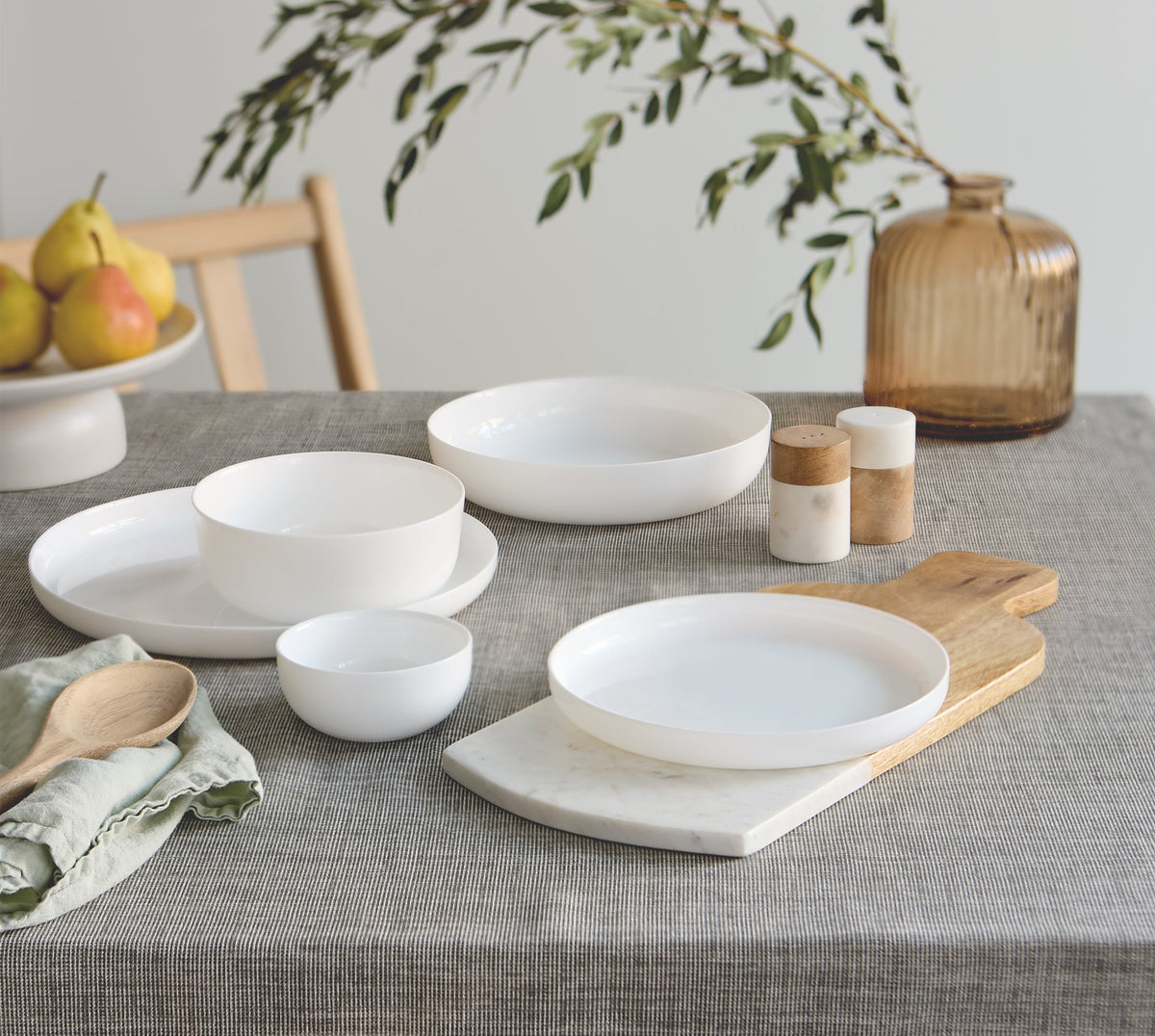 White Opal Glass Pasta Bowls, Set of 4, 8.7 in | Oslo – view 6