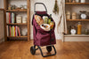 Burgundy MF Convert 2 Aluminum-Frame Folding Shopping Cart – view 4