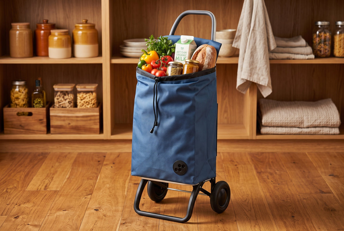 Denim Blue MF Convert 2 Aluminum-Frame Folding Shopping Cart – view 4
