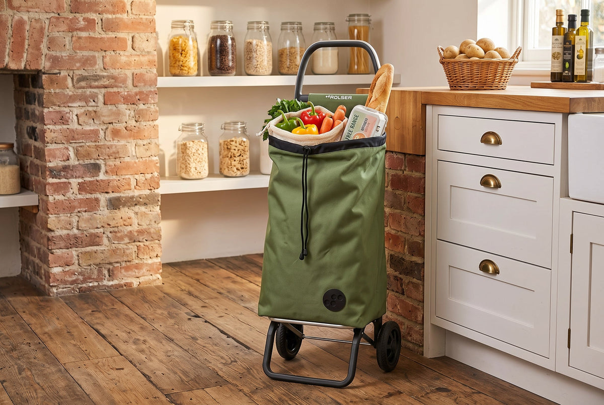 Olive MF Convert 2 Aluminum-Frame Folding Shopping Cart