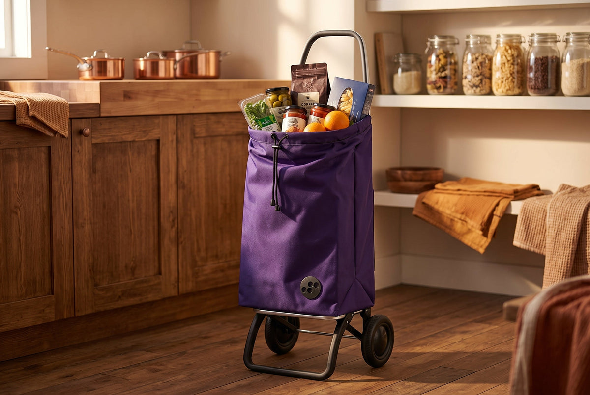Purple MF Convert 2 Aluminum-Frame Folding Shopping Cart – view 4