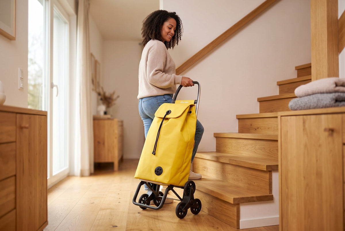 Yellow Zen RD6 Aluminum-Frame Stair Climbing Folding Shopping Cart, 6-Wheel – view 3
